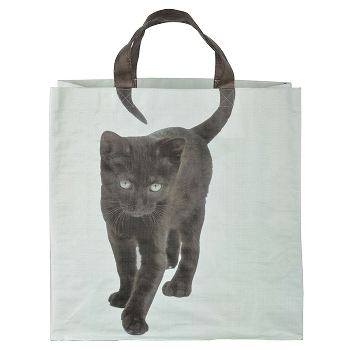 ネコ柄ショッピングバッグ(黒猫)