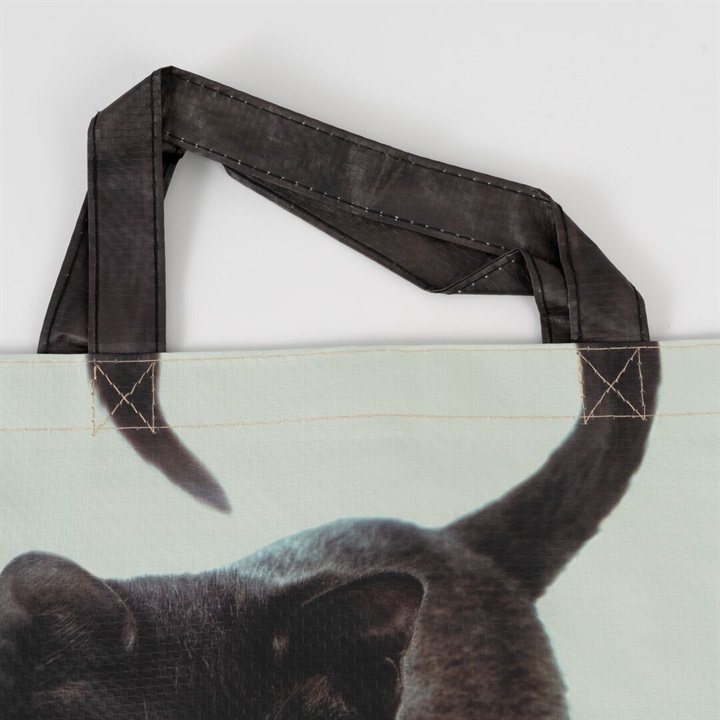 ネコ柄ショッピングバッグ(黒猫) サムネイル 2